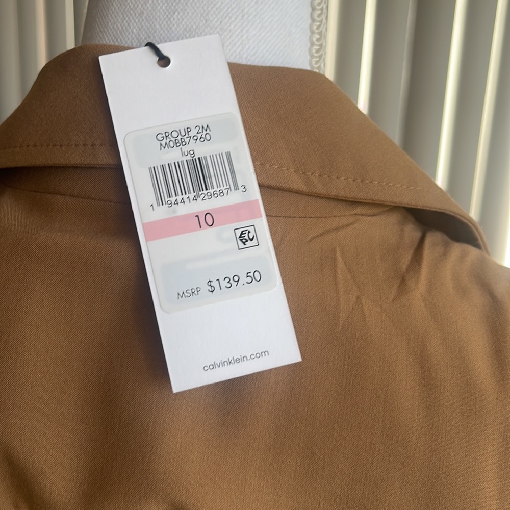 NWT CALVIN KLEIN SLEEVELESS BUTTON DOWN DRESS SIZE 10 - Picture 6 of 6